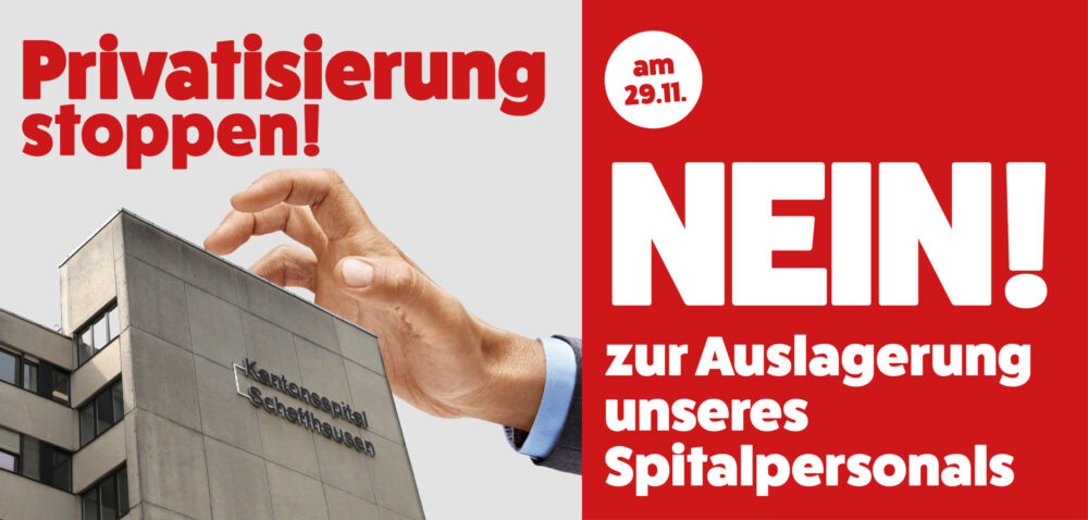 NEIN zur Auslagerung unseres Spitalpersonals